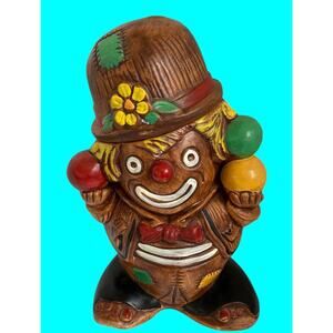 The Juggler Vtg California Originals Hobo Clown Ceramic Cookie Jar 876 USA